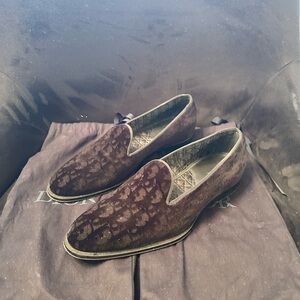 DIOR Elegant Black Velvet Men's Slip-On Loafers